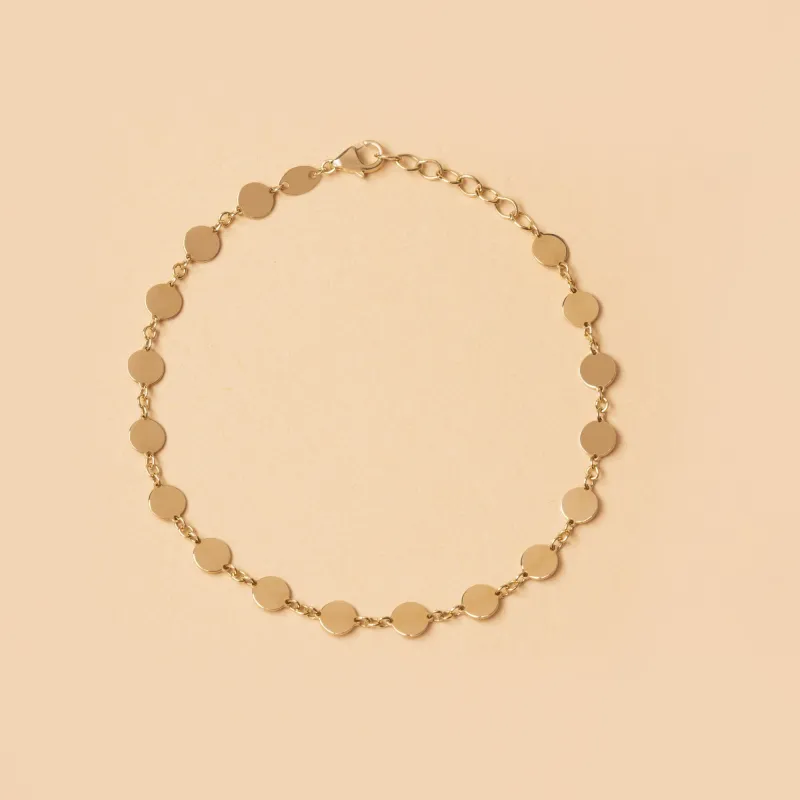 Yellow gold bracelet with rounded elements