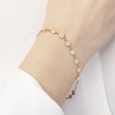 Geelgouden armband met ronde elementen