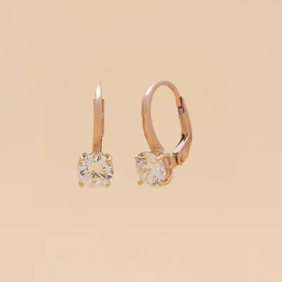 Rose gold earrings with cubic zirconia