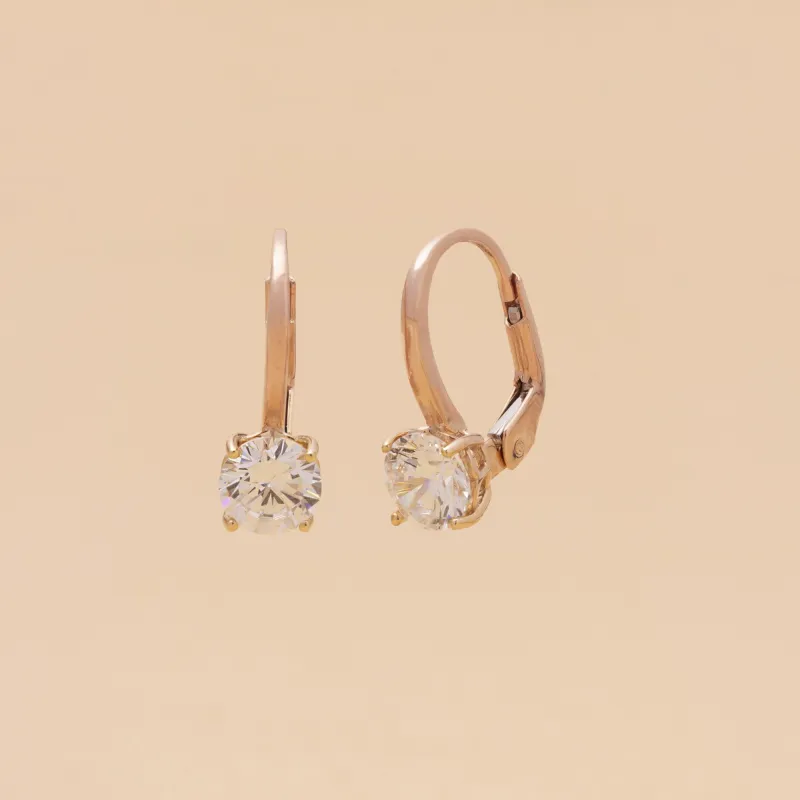 Rose gold earrings with cubic zirconia