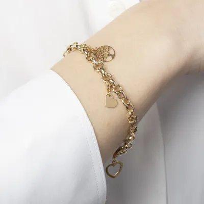 Yellow gold hollow bracelet