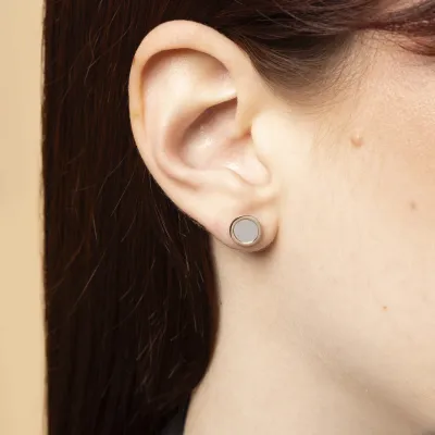 Runde Ohrringe aus Weiß- und Roségold