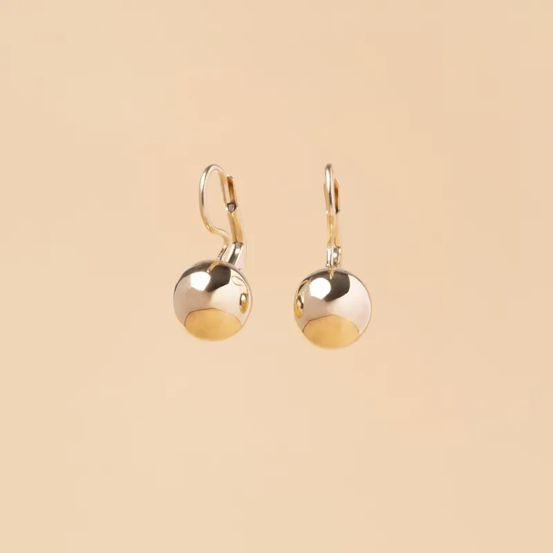 Yellow gold ball earrings