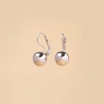 White gold ball earrings