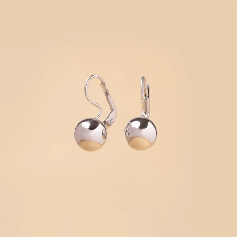 White gold ball earrings