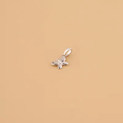 White gold pendant butterfly  with cubic zirconia