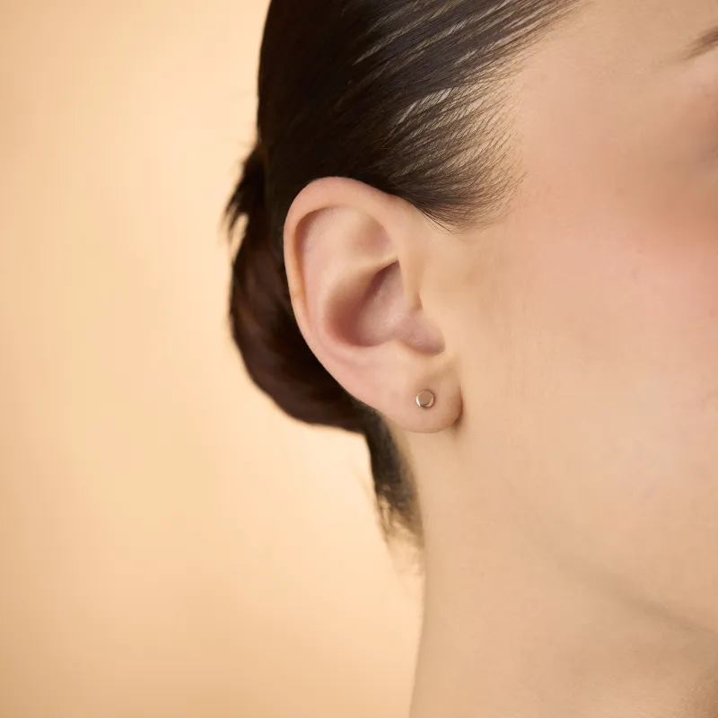 Red gold round earrings