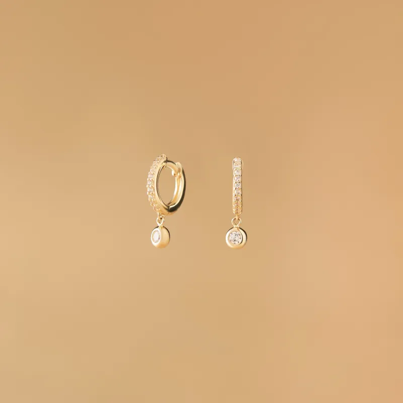 Yellow gold earrings with cubic zirconia