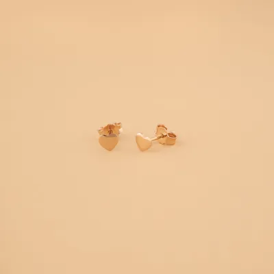 Red gold heart-shaped earrings