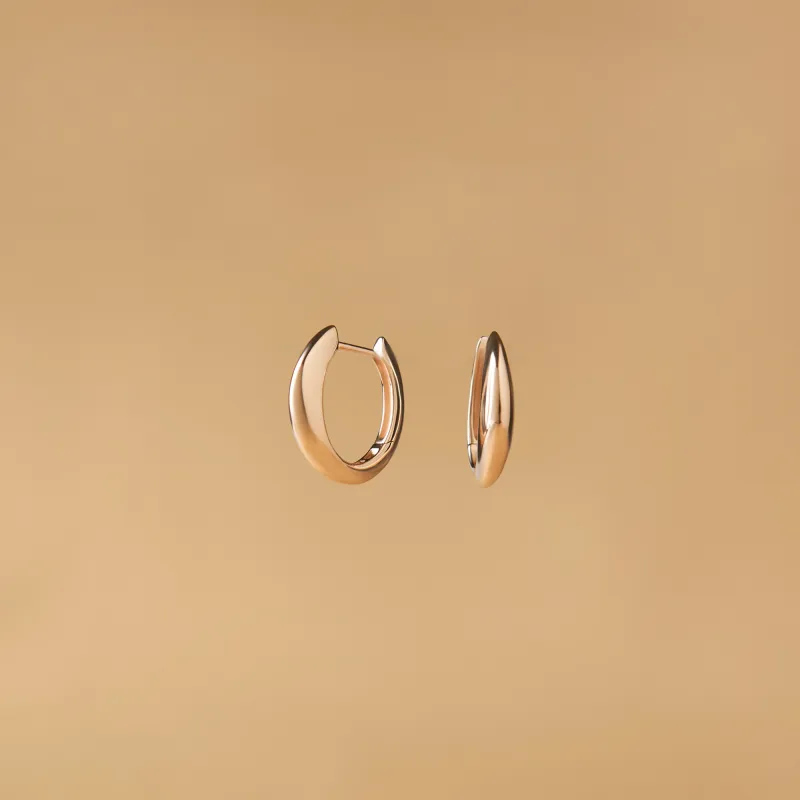 Red gold hoops earrings