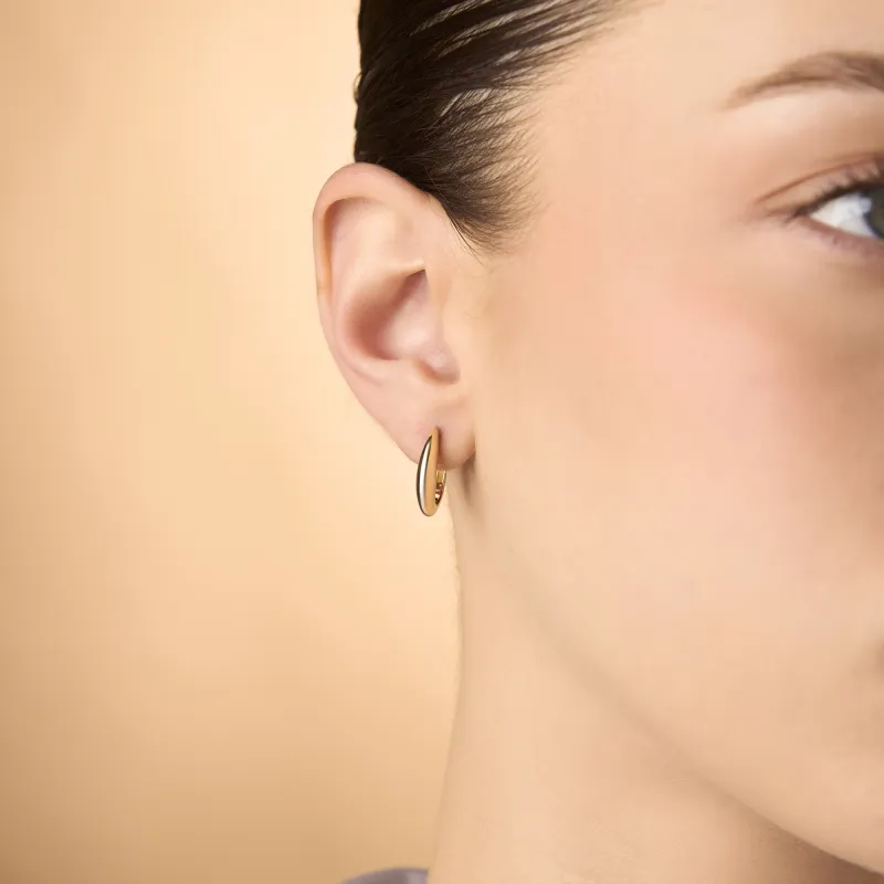 Yellow gold hoops earrings