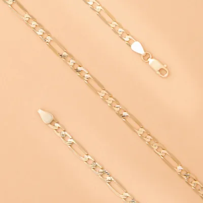 Flat Figaro - Diamond-cut/Engraved Gold Chain