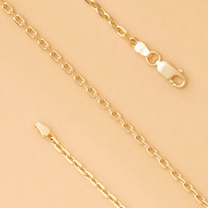 Anker - Diamantgeslepen gouden ketting