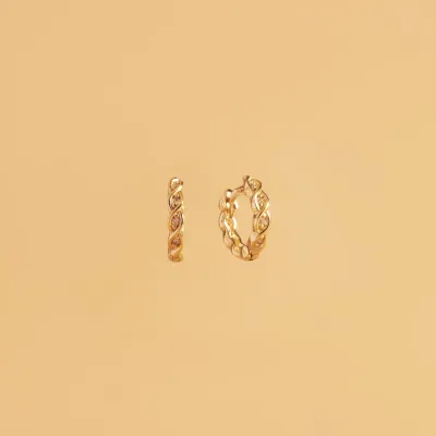 Yellow gold earrings with cubic zirconia