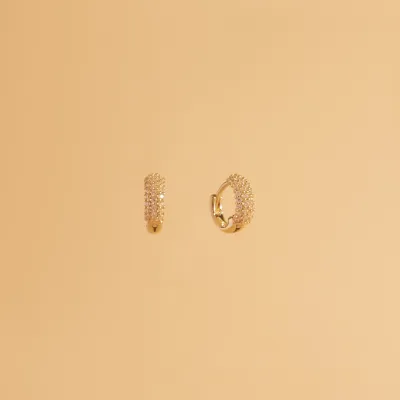 Yellow gold earrings with cubic zirconia