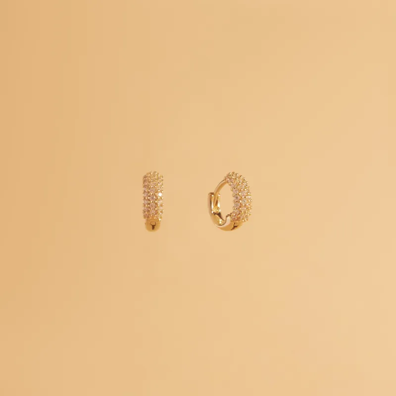 Yellow gold earrings with cubic zirkonia