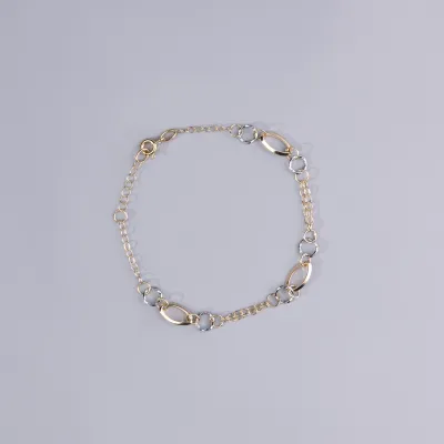 Bracciale leggero in oro giallo e bianco