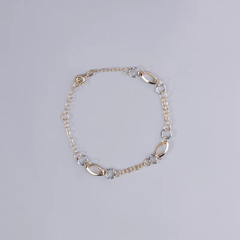 Bracciale leggero in oro giallo e bianco