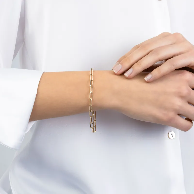 Hohles Armband aus Gelbgold