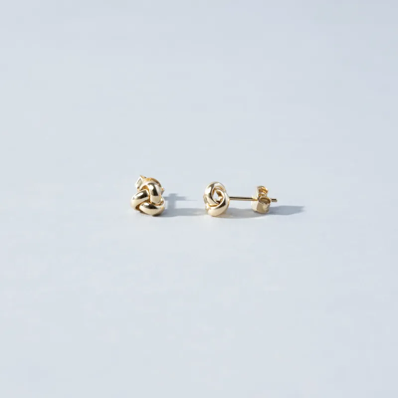 Yellow gold "knot" earrings