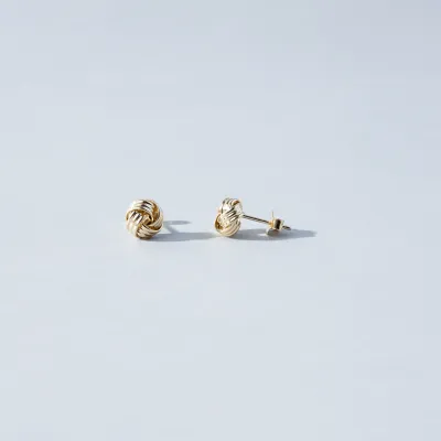 Yellow gold "knot" earrings