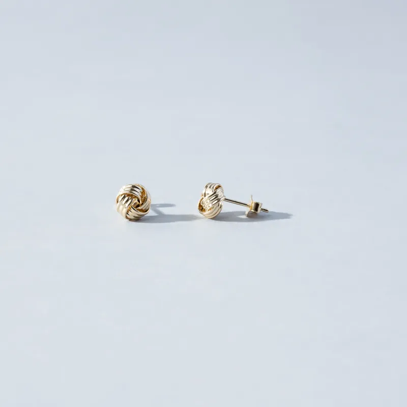 Yellow gold "knot" earrings