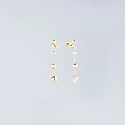 Yellow gold earrings with balls