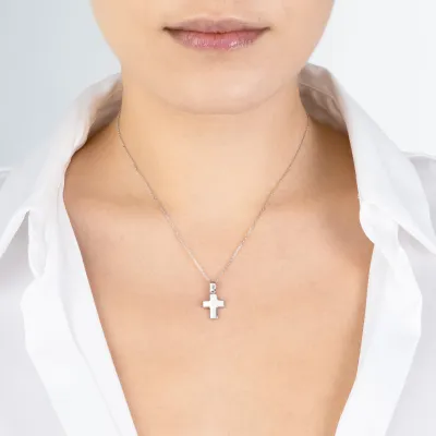 White gold cross pendant