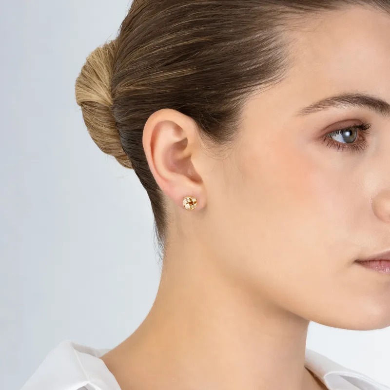 Yellow gold "knot" earrings