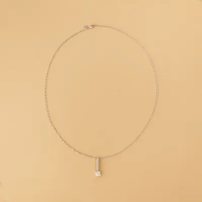 White gold necklace with cubic zirconia