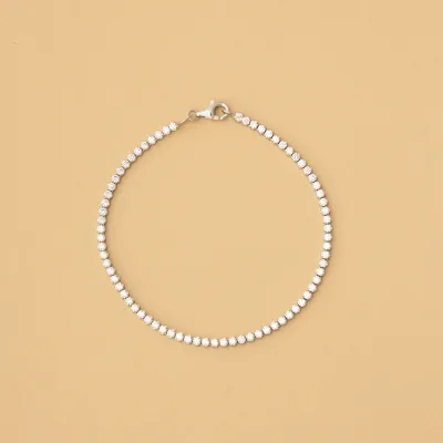 White gold tennis bracelet with cubic zirconia
