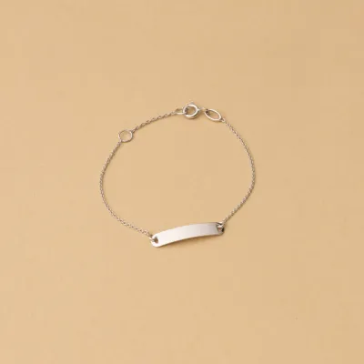 White gold baby bracelet with plate