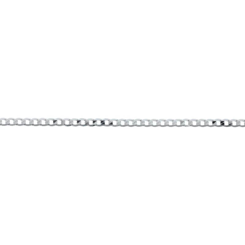 Бели екстра пљоснати дијамантски резани ланац Панзер/Цурб Ланац