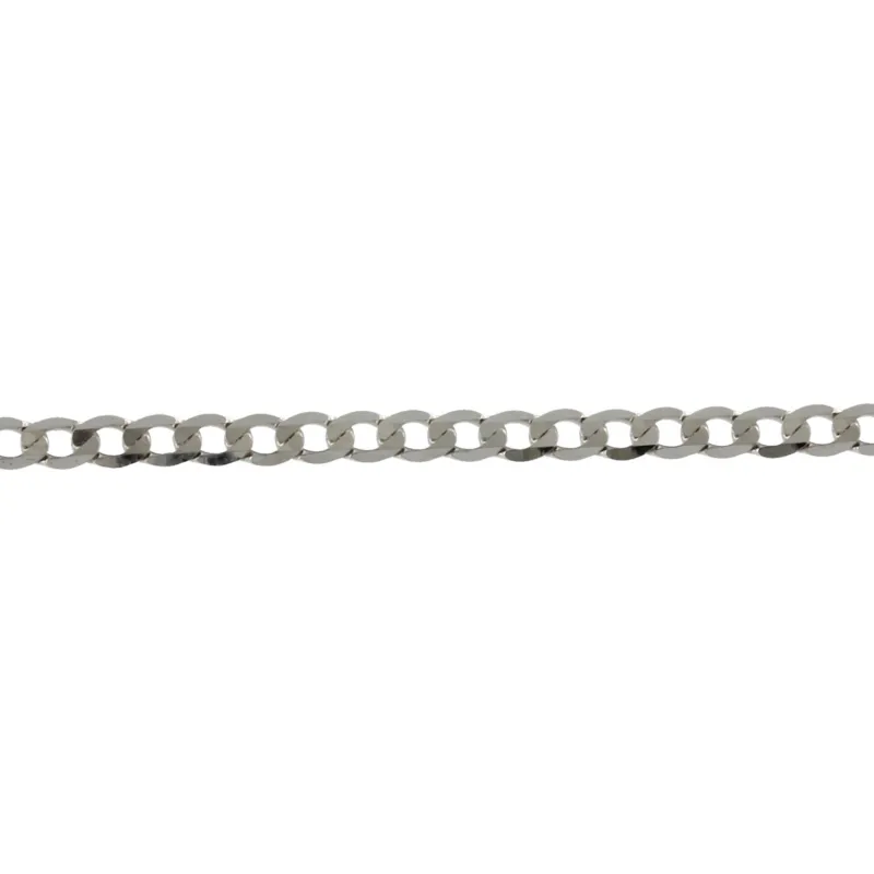Lanț Panzer/Curb cu tăietură diamant extraplată alb